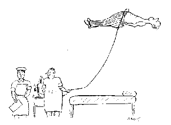 Alf's cartoon of Artificial Pneumothorax refill procedures.