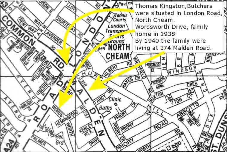 Map of North Cheam in the 1980's