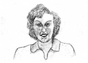 Drawing of June Dunning by Alf whilst at St Helier  Hospital 1951.