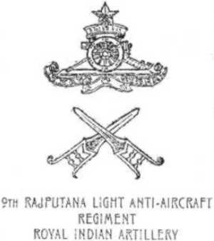 Photocopy of the Ninth Rajputana emblem